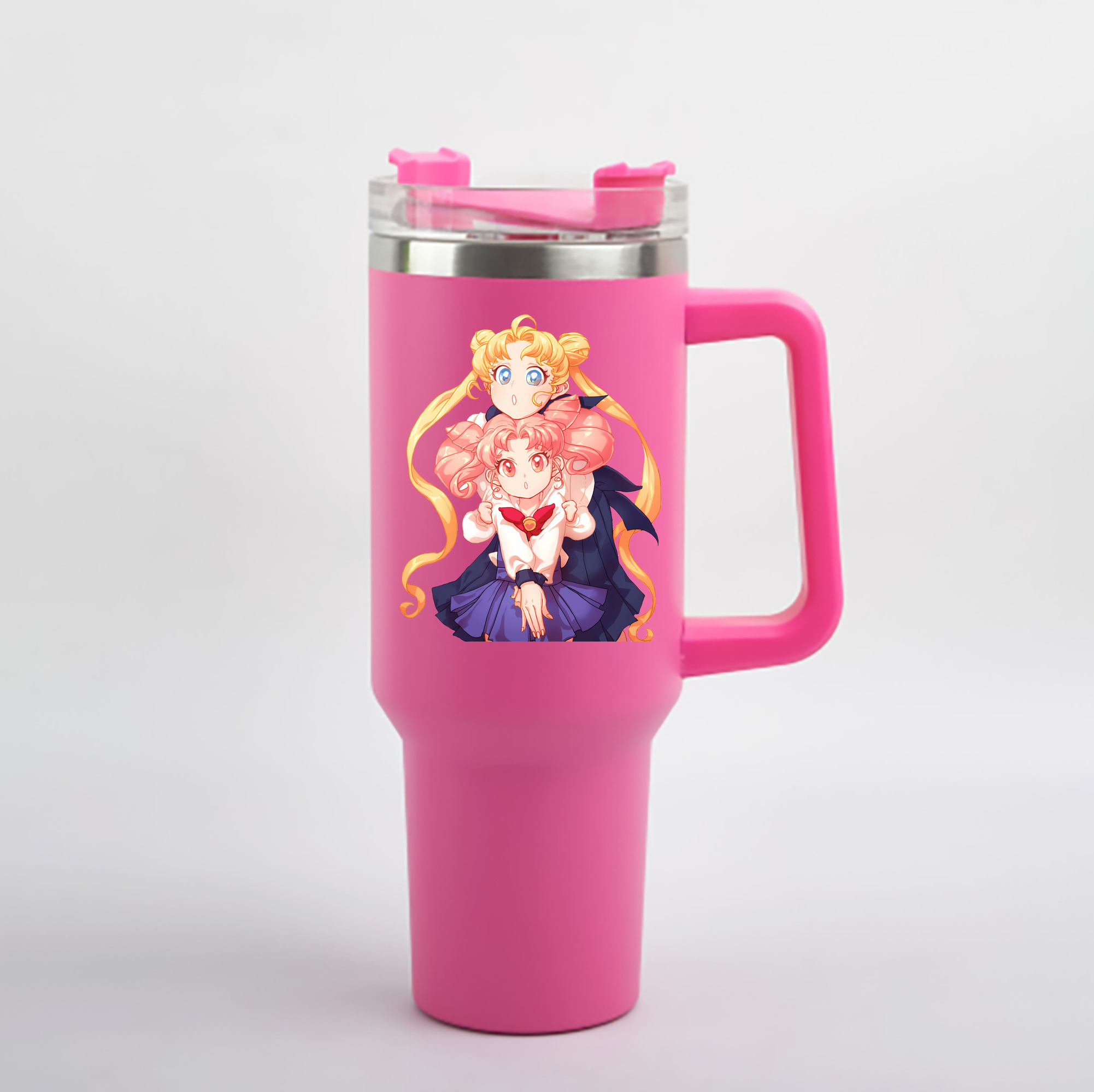（画像用） 美少女戦士セーラームーン 愛野 美奈子 あいの みなこ Sailor Moon Aino Minako 1200mL車用タンブラー - クリスタルステッカー（プラスチックストロー付き）